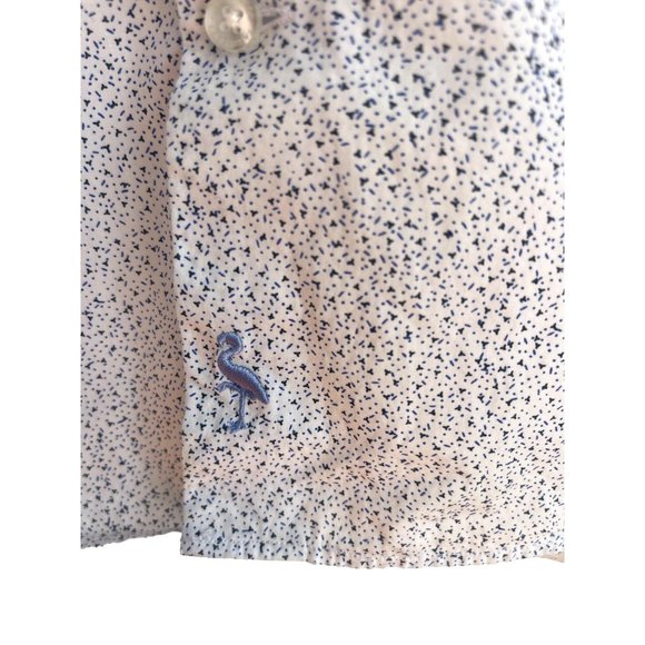 Tailorbyrd Men's Button- Down Long Sleeve White Blue Speckles Dress Shirt Size L - Picture 4 of 7
